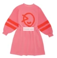 Wyn Pink Arm Striped Smiley Dress