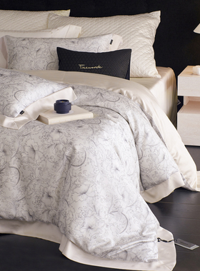 轻奢法式100支天丝莱赛尔四件套夏季凉感冰丝滑被套床单床上用品