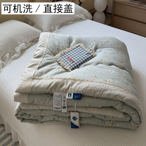A类100%全棉双层纱夏凉被可机洗
