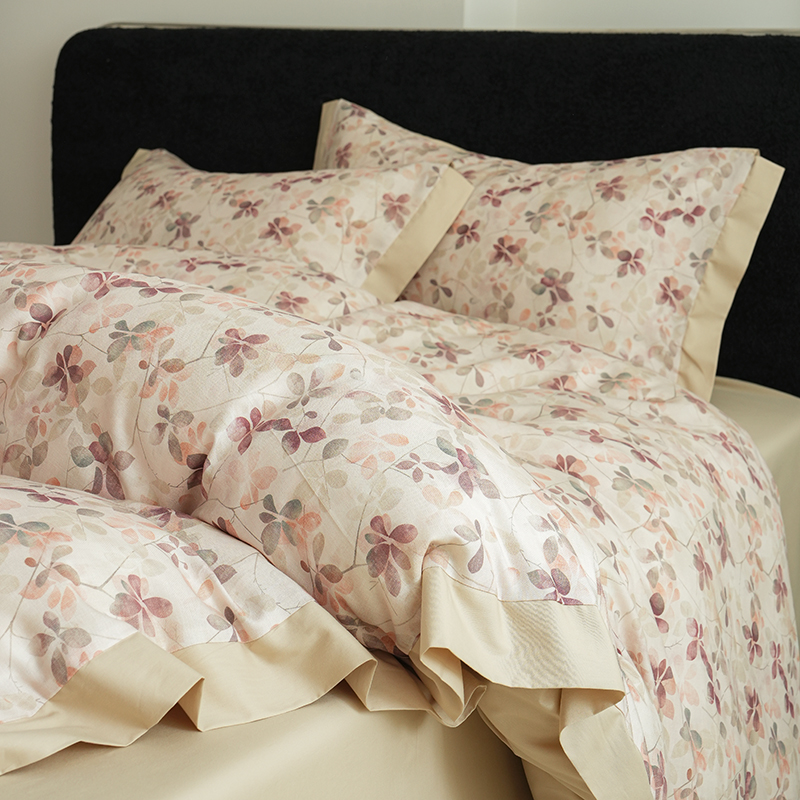 2025新款春夏天丝棉四件套全棉纯棉床笠床单美式印花被套床上用品