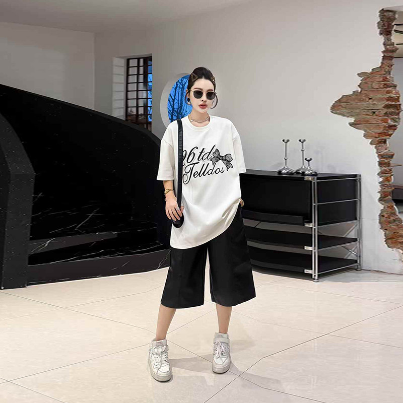 加肥女钉珠数字短袖T恤衫胖妹妹韩版宽松遮肚子百搭减龄休闲上衣,女装/女士精品,大码内搭,淘宝优惠券,粉丝福利购,淘宝优惠卷