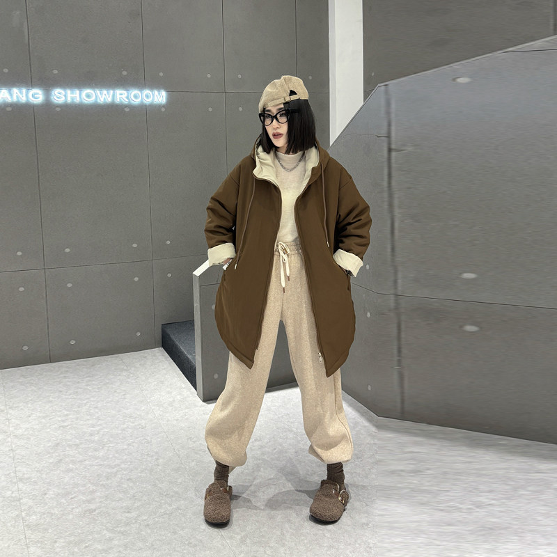 加大码女装连帽不规则底摆长袖棉服胖妹妹宽松简约冬季款休闲上衣,女装/女士精品,大码棉服,淘宝优惠券,粉丝福利购,淘宝优惠卷