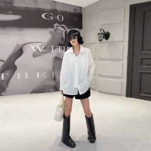 衬衫 纯色简约百搭韩版 2026早春新款 女装 上衣 大码 胖MM加肥翻领长袖