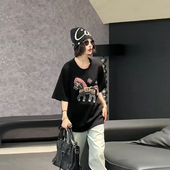 2026新年款 加肥卡通小马短袖 T恤衫 百搭减龄胖妹妹本命年休闲上衣