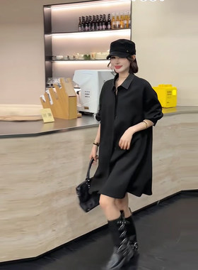 大码女装翻领长袖开衫衬衫