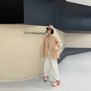 大码女装毛边领长袖开衫上衣胖妹妹2026早春新款百搭韩版休闲外套