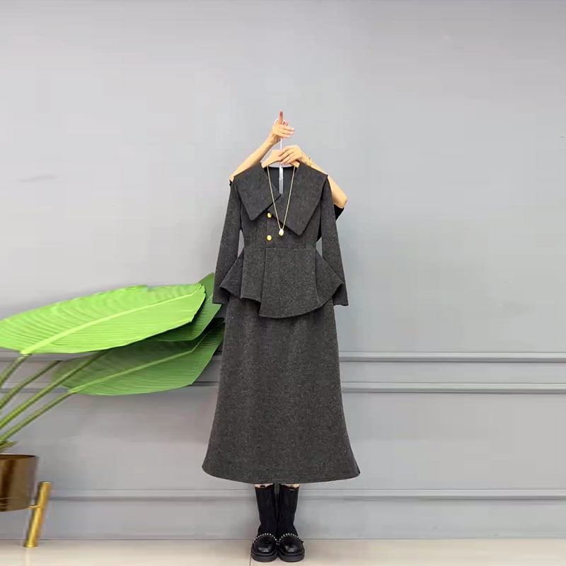 大码女装V领收腰长袖上衣半身裙胖MM气质通勤风显瘦秋冬款两件套,女装/女士精品,大码套装,淘宝优惠券,粉丝福利购,淘宝优惠卷