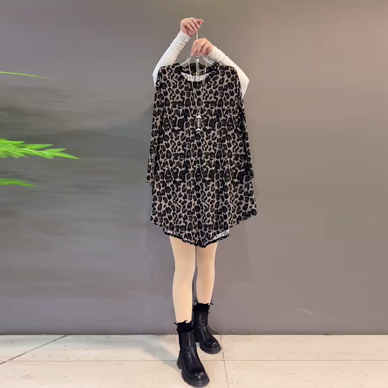 大码女装斜底摆长袖大衫