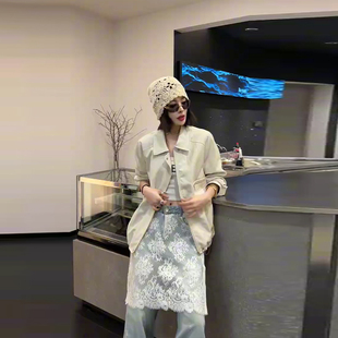 胖妹妹翻领拉链兜长袖外套加肥大码女装2026早春新款百搭气质上衣