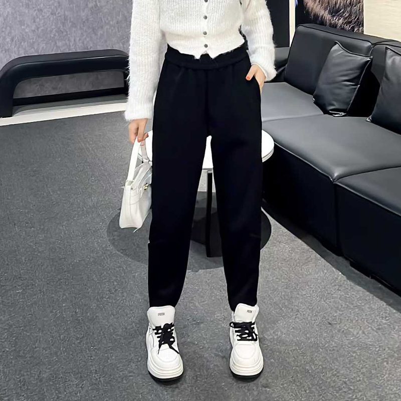 大码女装松紧腰九分裤子