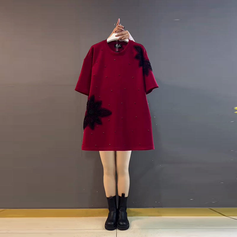 大码女装圆领短袖亮钻上衣胖妹妹韩版气质显瘦2026新款休闲T恤衫,女装/女士精品,大码内搭,淘宝优惠券,粉丝福利购,淘宝优惠卷