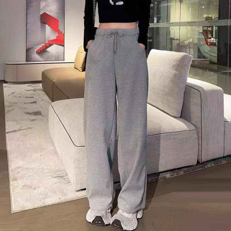 加肥大码女装松紧腰阔腿长裤胖妹妹宽松遮胯纯色简约净版休闲卫裤,女装/女士精品,大码裤装,淘宝优惠券,粉丝福利购,淘宝优惠卷