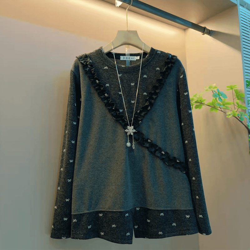 加大码女装拼色马甲蝴蝶结长袖假两件上衣胖妹妹气质时尚显瘦小衫,女装/女士精品,大码内搭,淘宝优惠券,粉丝福利购,淘宝优惠卷