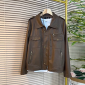 上衣休闲百搭胖妹妹韩版 加大码 开衫 翻领拉链PU皮长袖 减龄外套 女装