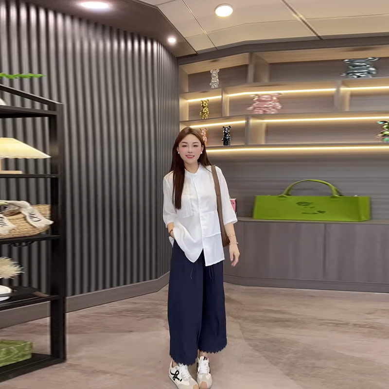 大码女装七分袖立领上衣