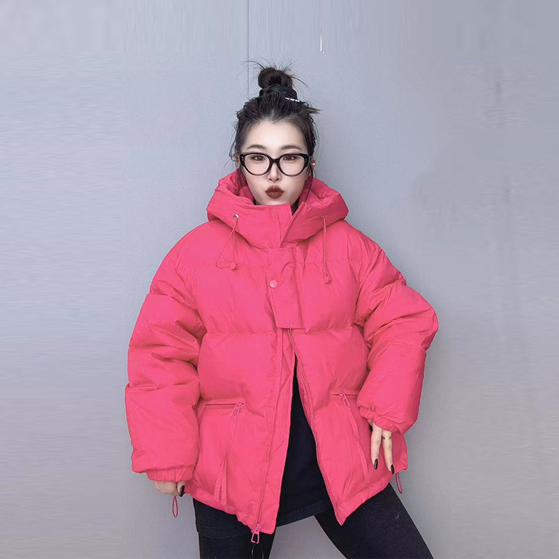 胖MM加肥拉链兜长袖连帽短款棉服韩版大码女装2024冬季款简约外套,女装/女士精品,大码棉服,淘宝优惠券,粉丝福利购,淘宝优惠卷