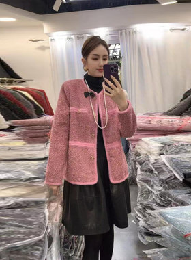大码女装长袖开衫加棉外套