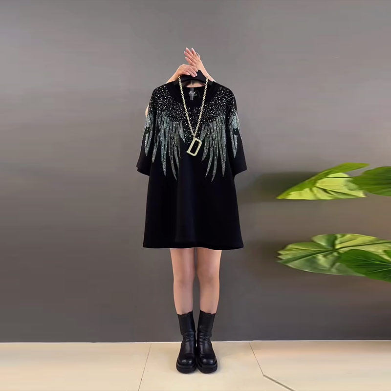 胖妹妹亮钻亮钻肩圆领上衣宽松遮肚子大码女装轻熟风百搭洋气大衫,女装/女士精品,大码内搭,淘宝优惠券,粉丝福利购,淘宝优惠卷