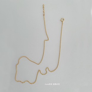 儿童礼物锁骨项链原创设计更换吊坠加粗不掉色14K包金定制十字链