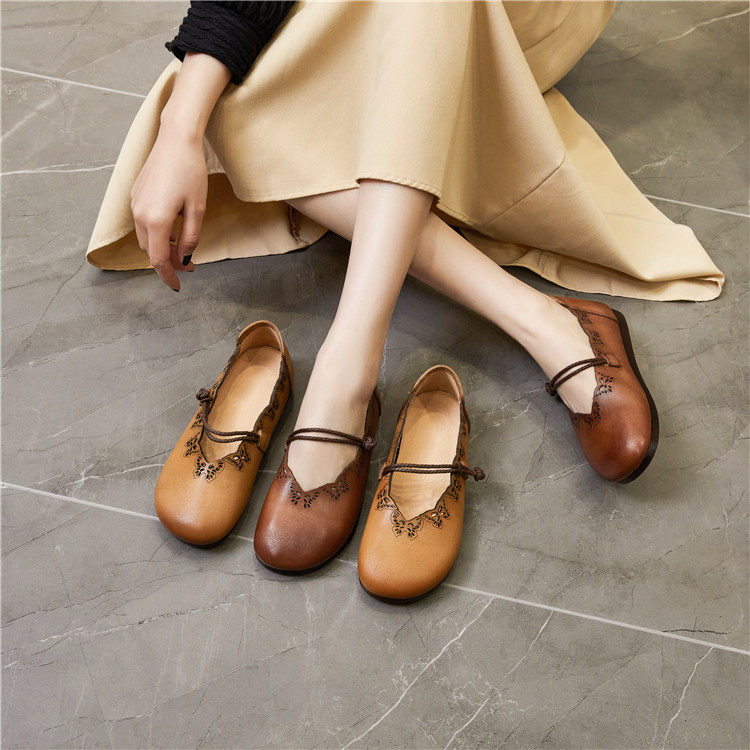302平跟单鞋复古手工原创真皮鞋复古皮鞋休闲鞋防滑春夏新款,女鞋,浅口单鞋,淘宝优惠券,粉丝福利购,淘宝优惠卷