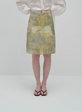 Veega Chic 山野之间 夏日彩色艺术涂鸦印花 莱赛尔微透半裙