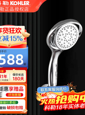 科勒花洒喷头 360度随心转手持淋浴花洒头 流线型 K-17493T-CP