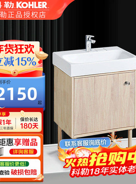 科勒浴室柜组合利奥实木卫浴柜卫生间浴室洗脸盆柜 小户型21851T