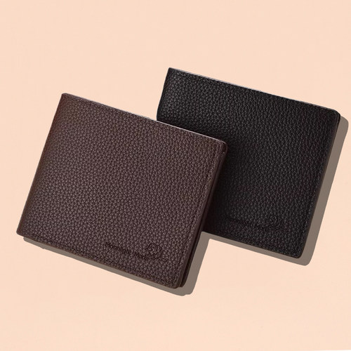 真皮质感钱包男士短款2026新款大容量钱夹卡包一体银包驾驶证皮夹