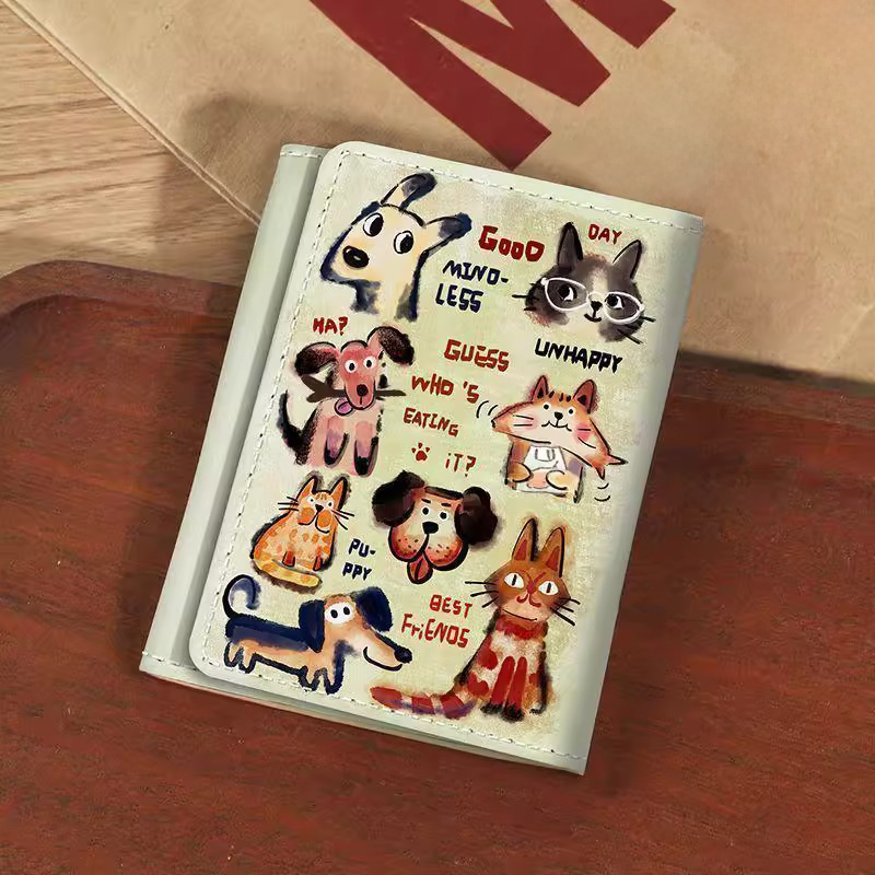 可爱轻薄学生钱包小巧大容量多卡位女短款卡包原创小众个性零钱包