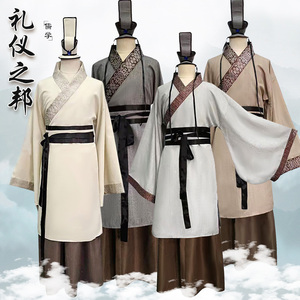 古装古代文人谋士门客夫子汉服孔子老子屈原战国秦朝汉朝演出服装
