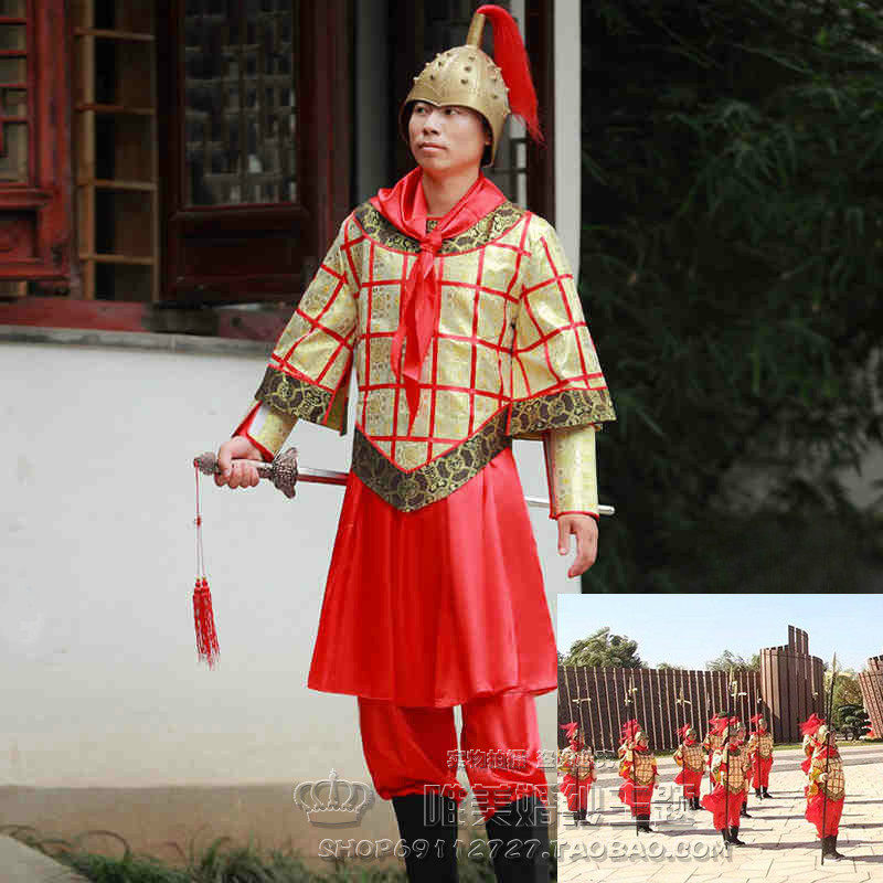 古代小兵服装古装男士兵服秦朝唐朝汉朝宋朝通用士兵小兵小将服装_虎窝淘