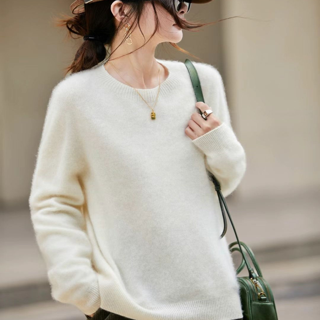 秋冬新款羊绒羊毛拉绒时尚加厚时尚网红针织打底衫女士上衣