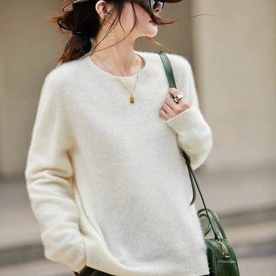 秋冬新款羊绒羊毛拉绒时尚加厚时尚网红针织打底衫女士上衣