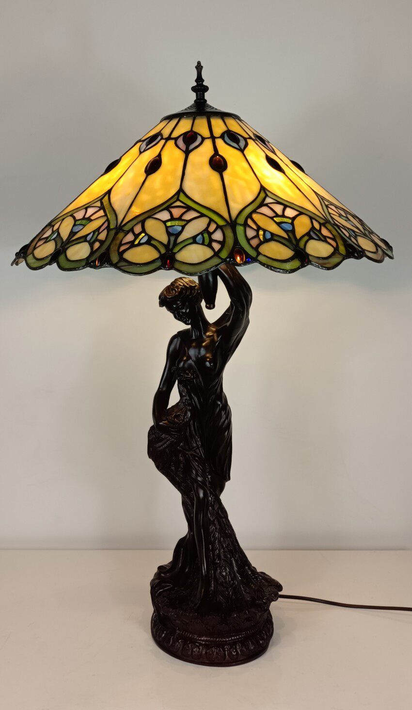 彩色玻璃客厅欧式波西米亚田园巴洛克酒店客房卧室复古床头大台灯