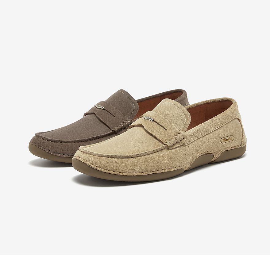 Bata拔佳乐福鞋男2025春季新款英伦商务通勤一脚蹬休闲男鞋W8985