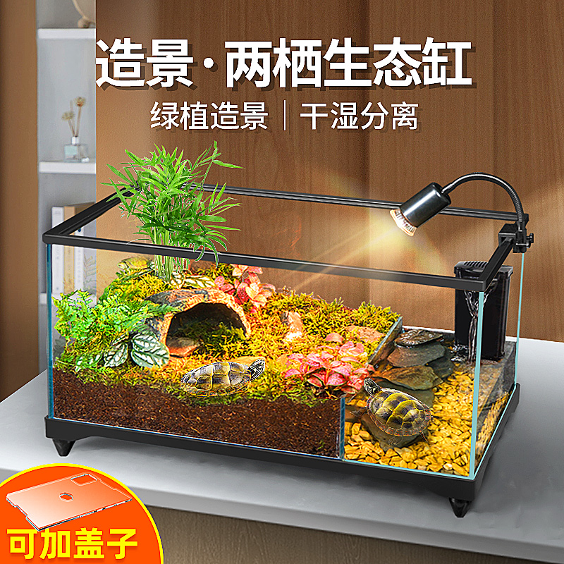 乌龟饲养箱防逃逸水陆两栖龟缸