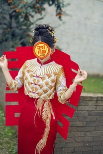 出租满庭芳【同心】红色旗袍敬酒服新娘2025新中式龙凤褂婚服嫁衣