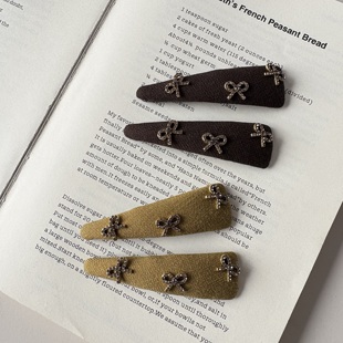 韩系甜美水钻蝴蝶结掰掰夹高级感前额刘海碎发夹bb夹侧边夹一字夹