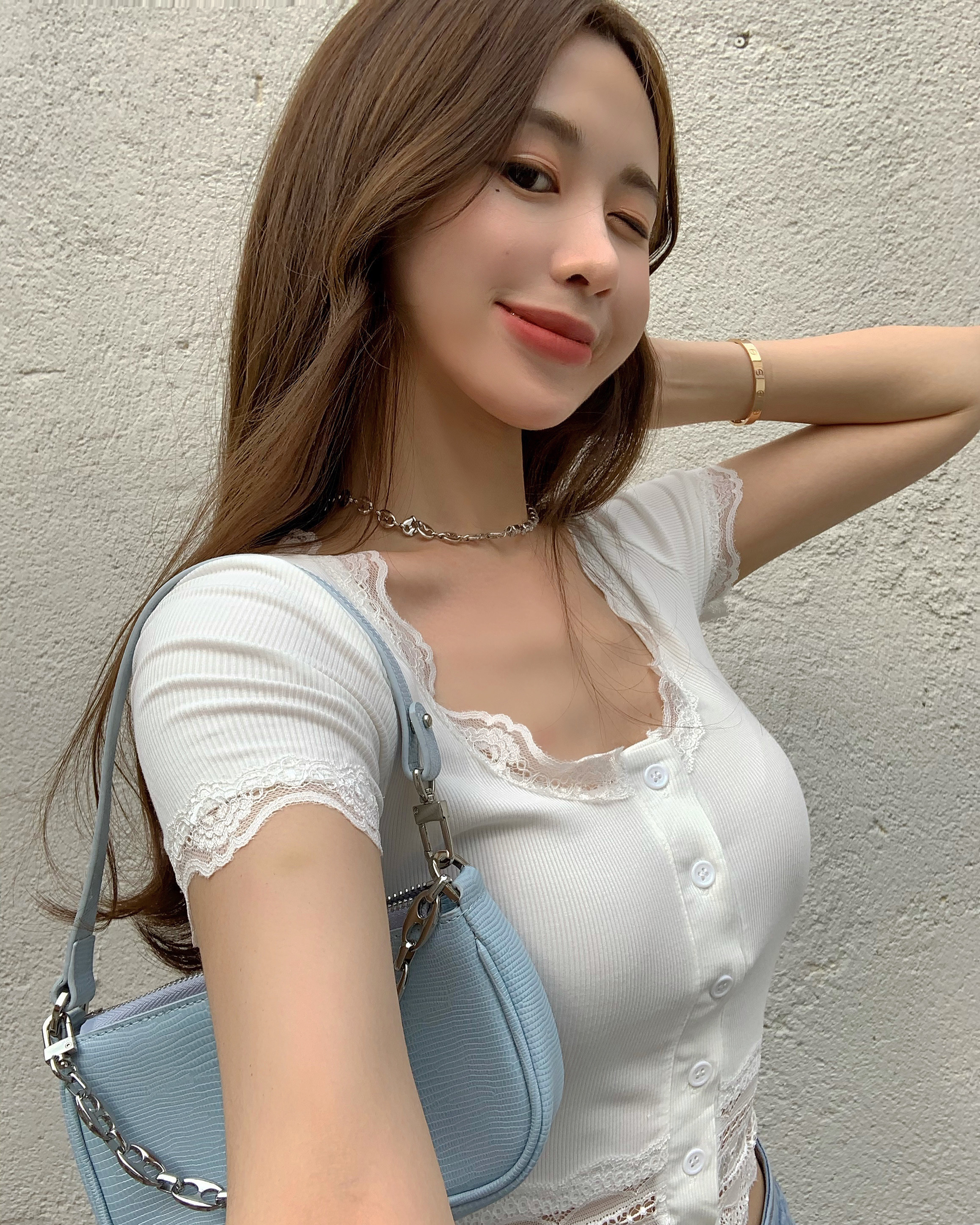 Real price! Stitched lace top