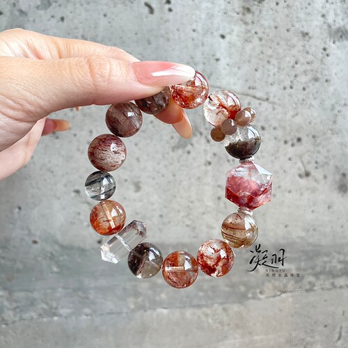 红胶花六芒星红泥幽灵千层幽灵手链手串