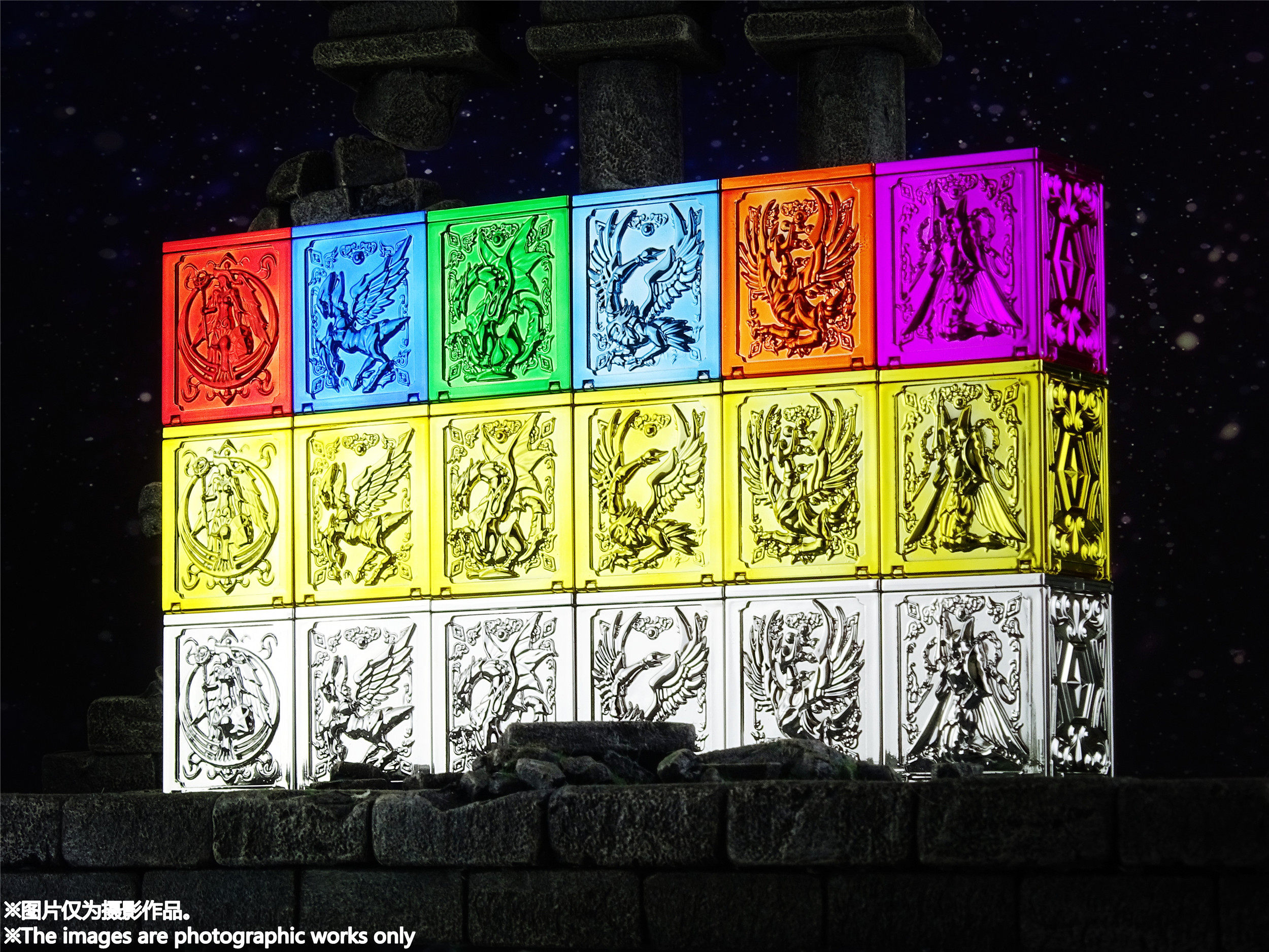 现货rh青铜圣斗士圣衣箱五小强原色神仙女天马天龙白鸟凤凰雅典娜