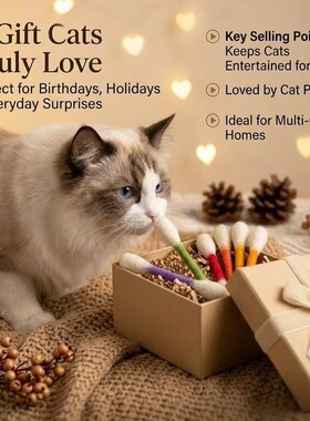 创意猫咪超大号棉签猫nip