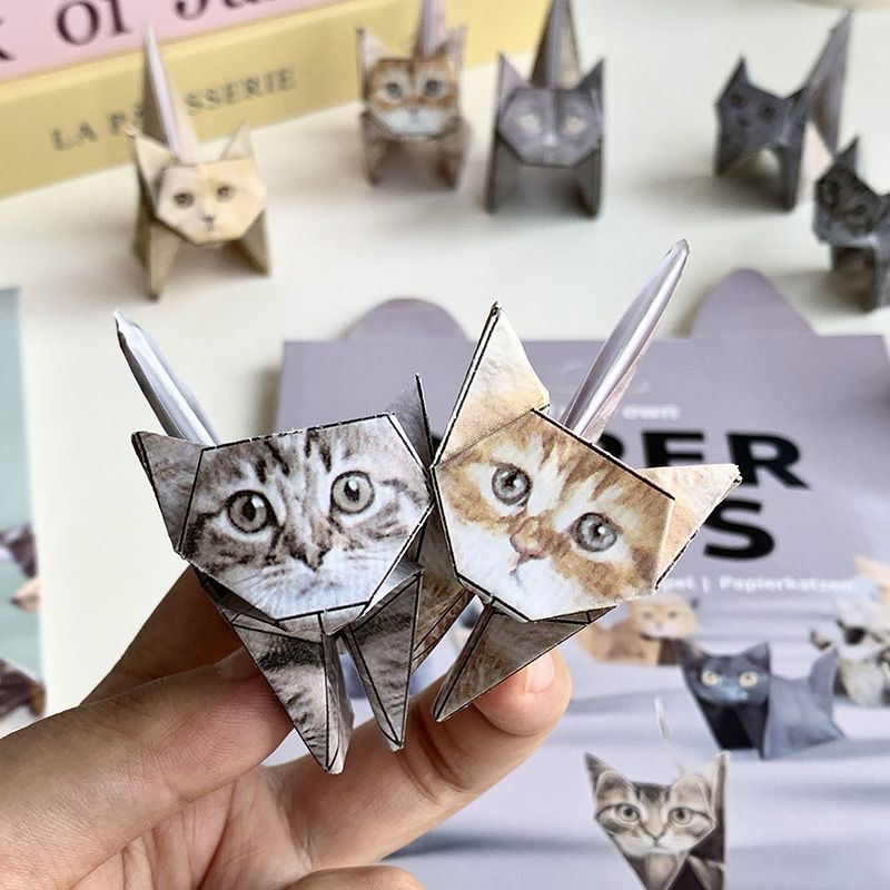 儿童手工制作diy半成品几何折纸猫和狗折叠动物折纸50张多款小猫