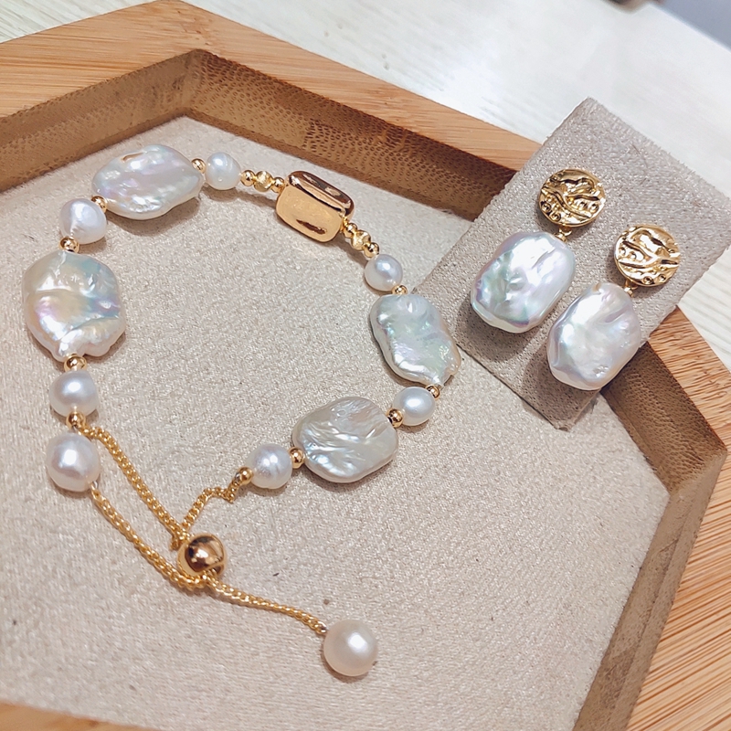 巴洛克珍珠手链耳饰小众设计耳饰