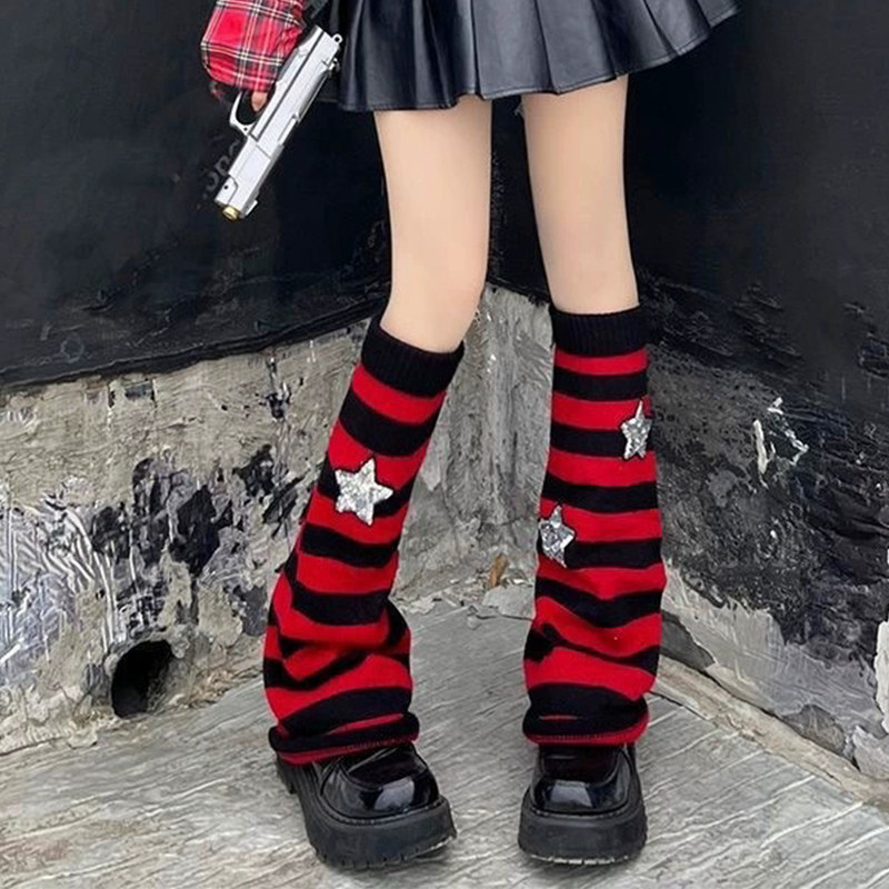 白色袜套堆堆袜女秋冬季保暖百搭小腿袜套阔腿袜成人灰色针织腿套