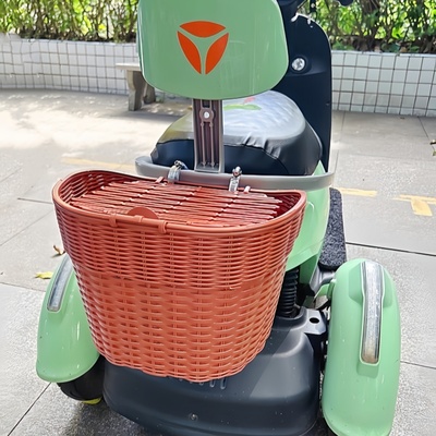 电动车后置车筐电摩车后尾挂篮加大书包车篓后用靠背菜篮子后尾箱