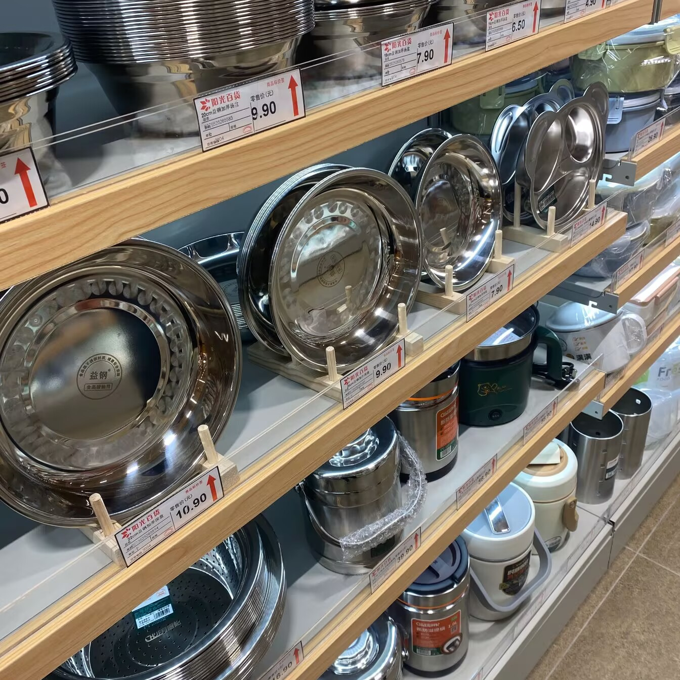 超市级餐具陈列架展示架三层沥水碗碟架茶饼收纳置物架