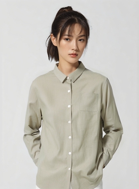 汉麻时代春秋款麻丝女长袖衬衫天然汉麻抑菌透气防晒天丝柔软亲肤
