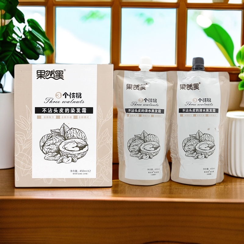 果然黑三3个核桃清水染发膏植物染发剂纯黑色不沾头皮一梳黑,美发护发/假发,盖白,淘宝优惠券,粉丝福利购,淘宝优惠卷