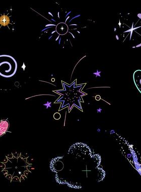 视频素材卡通流体神奇魔法星星流星爱心变幻VFX特效MG139